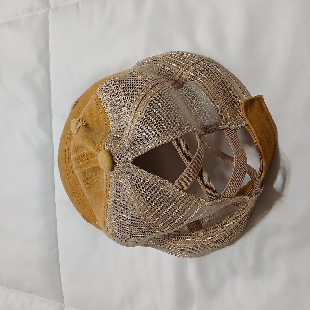 Tan Distressed Mesh Cap - Picture 3 of 5